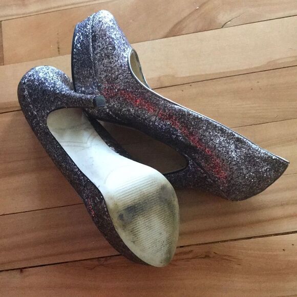 Enzo Angiolini metallic glitter heels, 6 - Picture 3 of 7